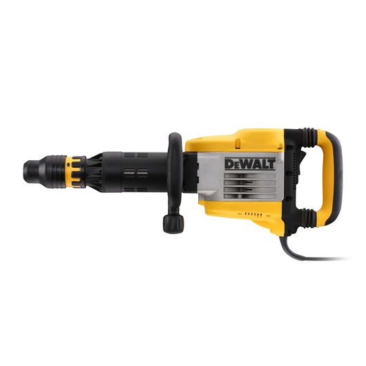 A DEWALT electric demolition hammer, model D25951K, featuring a yellow and black design with a handled grip and side handle, suitable for heavy-duty construction tasks.