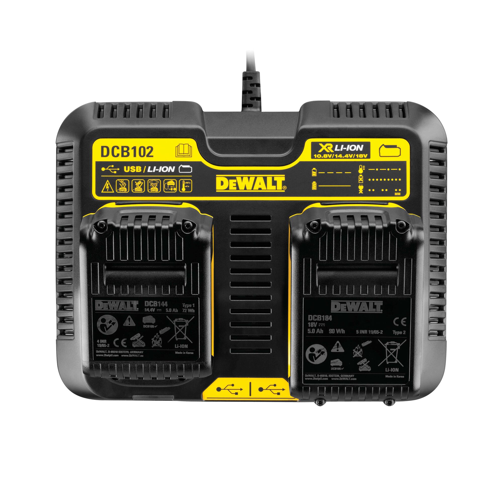 12V 20V MAX XR 1.5A Dual Port USB Charger DEWALT