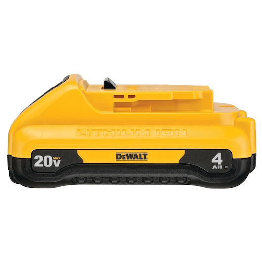 A yellow and black DEWALT 20V MAX lithium ion battery pack, model DCB240, with a capacity of 4 Ah. The battery is designed for power tools and is photographed against a plain white background.
