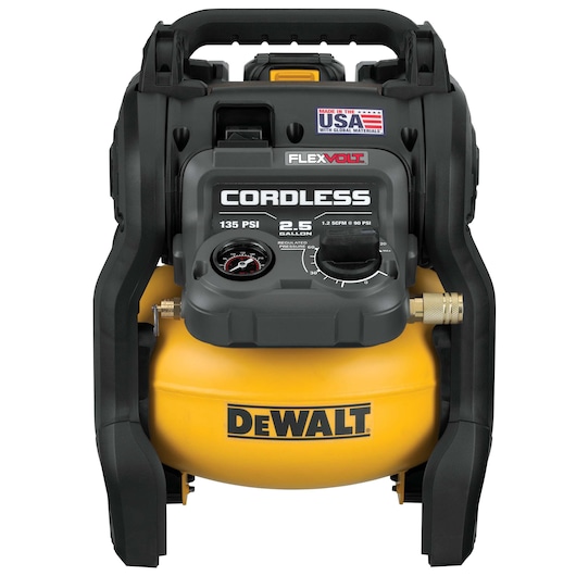 Front view of FLEXVOLT® 2.5 GALLON CORDLESS AIR COMPRESSOR