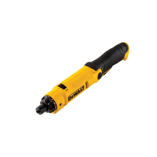 A DEWALT DCF008 cordless screwdriver in yellow and black, designed for professional and DIY use.