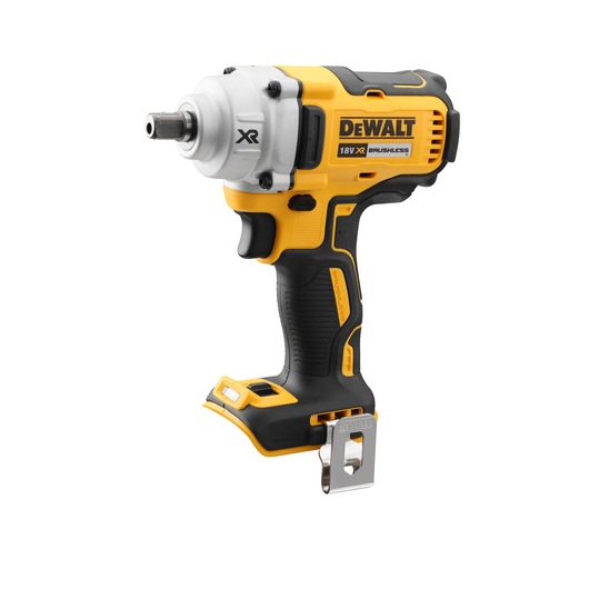 DEWALT 18V XR brushless impact wrench with yellow and black body, shown without battery.