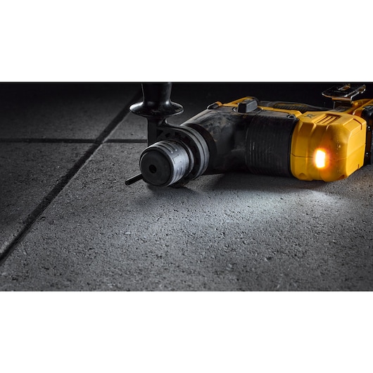 Flashlight feature of Brushless 9 sixteenth inch S D S PLUS Rotary Hammer Bare Tool.