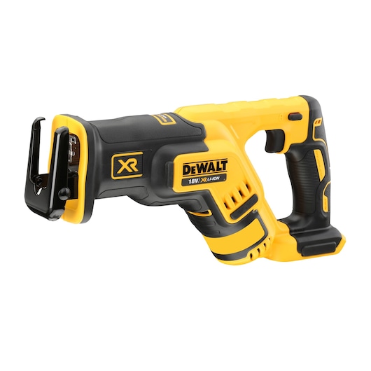 DEWALT cordless reciprocating saw, yellow-black, SKUs DCS367N, DCS367N-XJ, side angle, white background.
