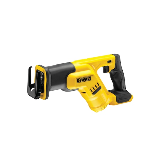 A yellow and black DEWALT cordless reciprocating saw, model DCS387N, shown on a white background.