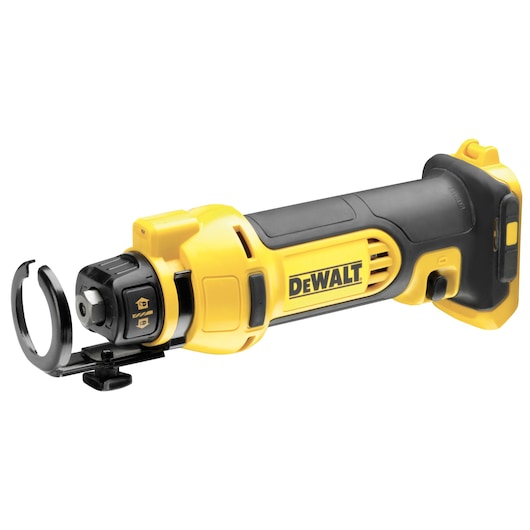DEWALT cordless rotary tool with yellow and black design, used for cutting or drilling tasks.