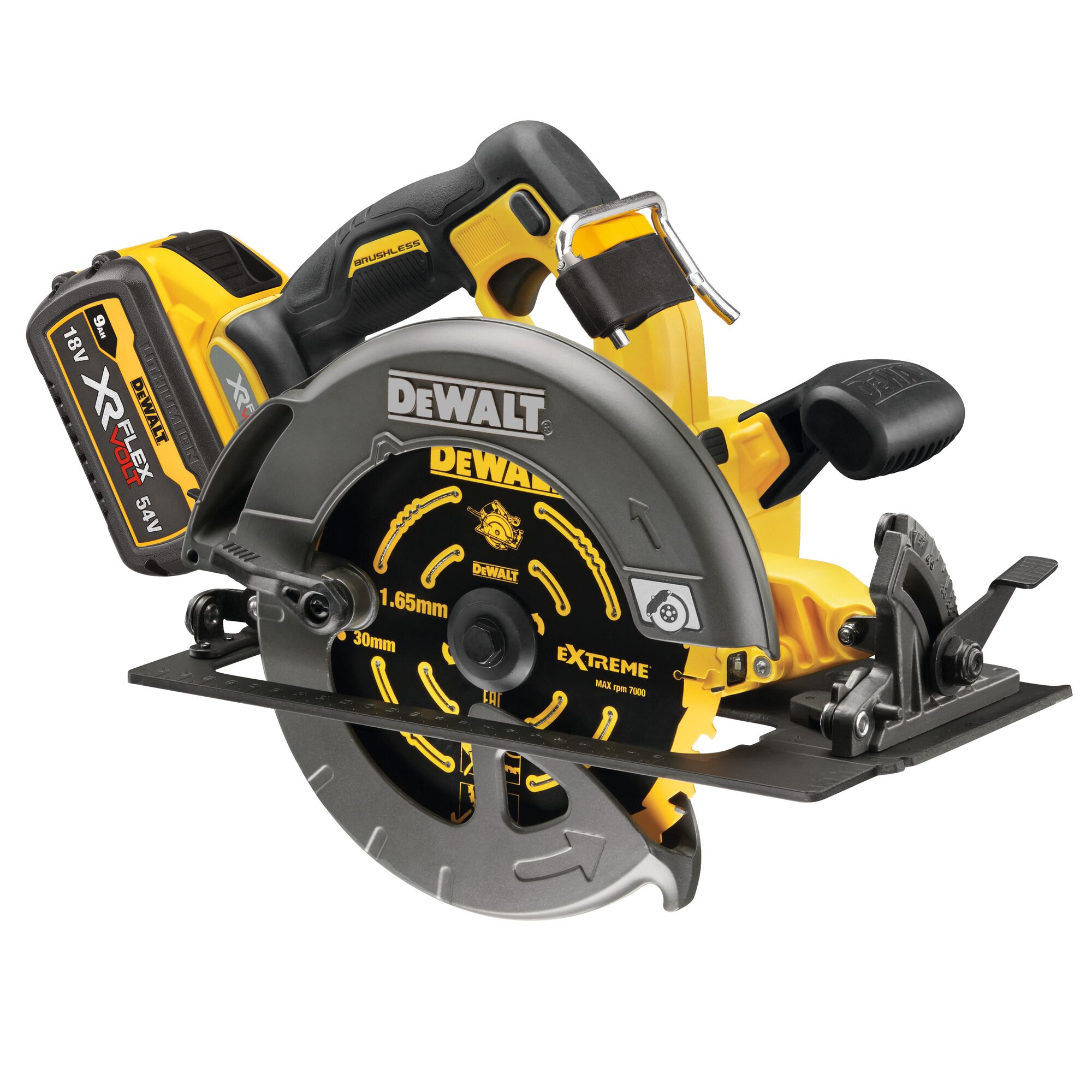 60V MAX FLEXVOLT 184mm Circular Saw 9Ah Batteries DEWALT