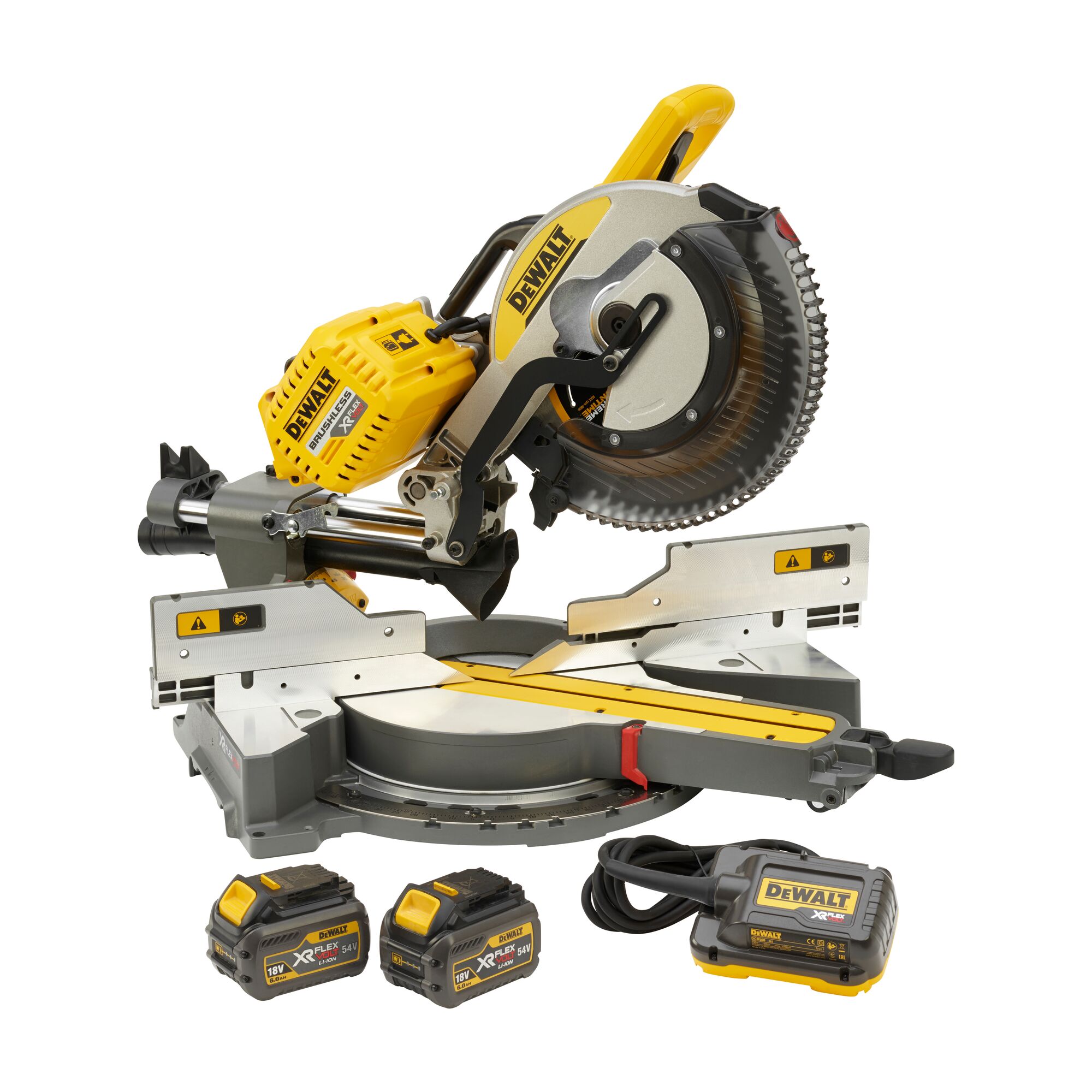 54V XR FLEXVOLT 305MM MITRE SAW 2 X 6AH DEWALT