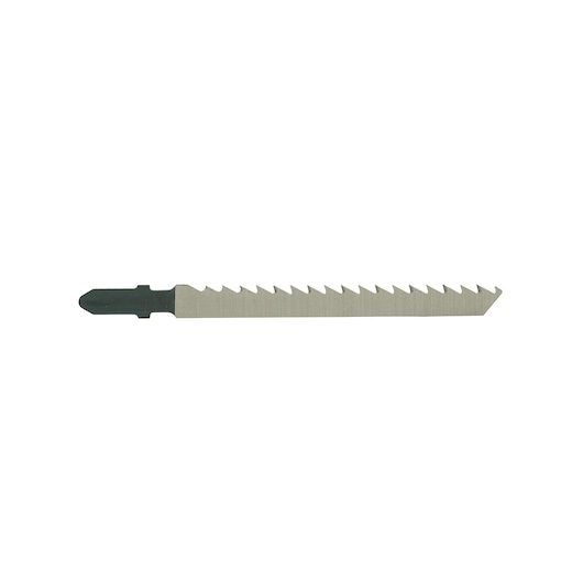 A single DEWALT DT2186 jigsaw blade with pointed teeth, designed for cutting wood, shown on a plain white background.
