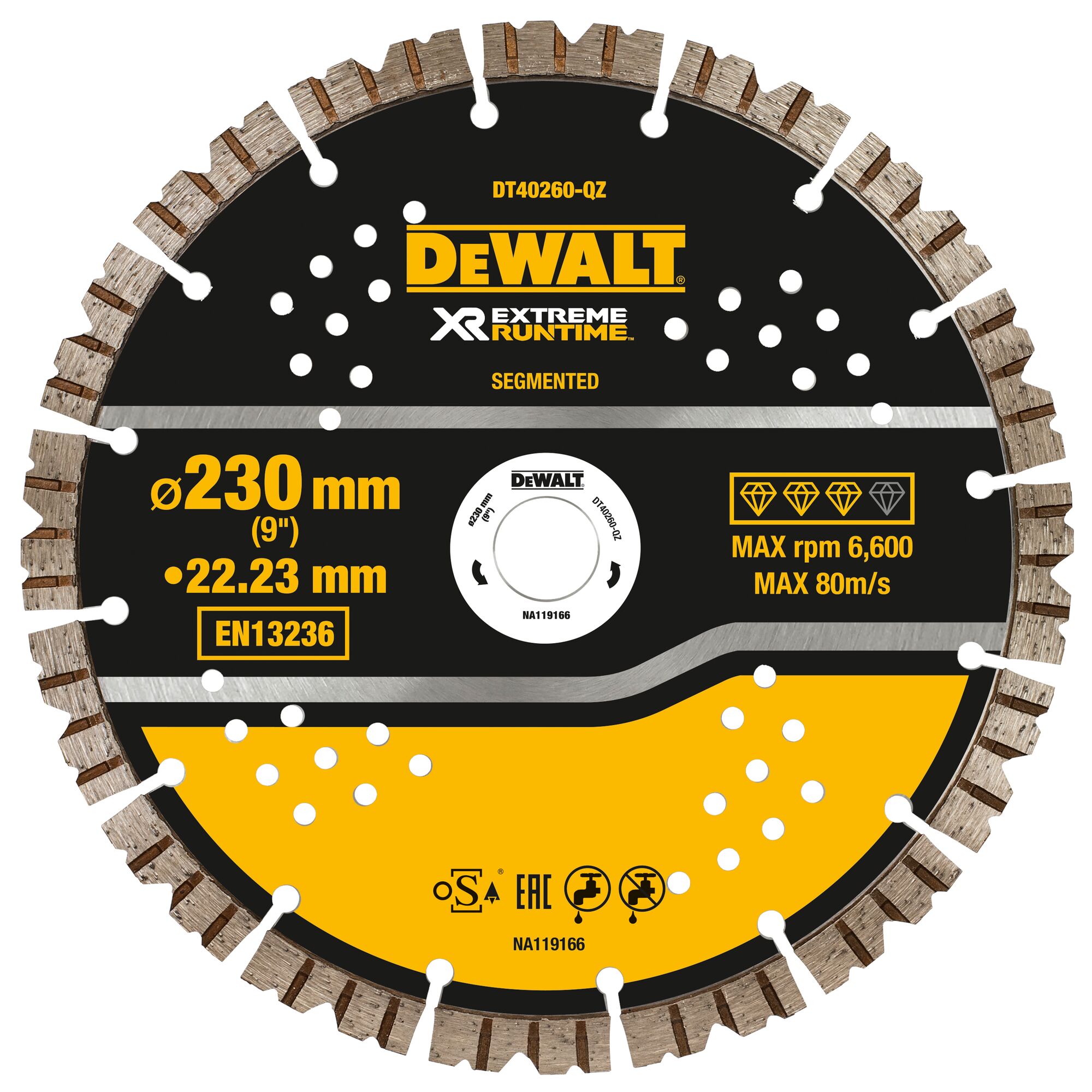 230 x 22.23mm EXTREME Runtime Diamond Wheel | DEWALT