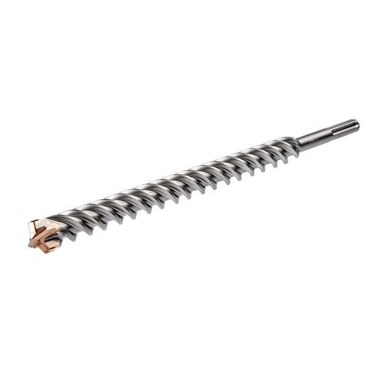 DEWALT DT60844 spiral drill bit for masonry, silver and gold tip, shown on white background.