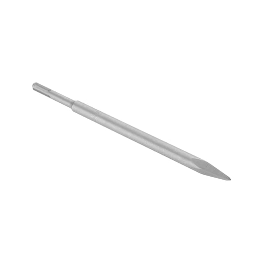 A pointed metal chisel with an SDS-plus shank, shown against a white background.