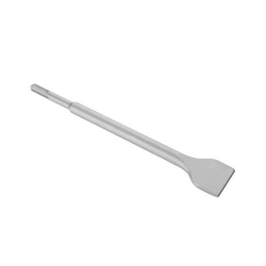 A single flat SDS chisel bit, made of metal, shown on a white background.
