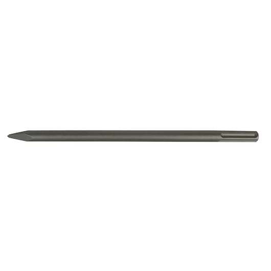 A DEWALT pointed chisel, metal, SDS Max fitting, shown horizontally on a white background.