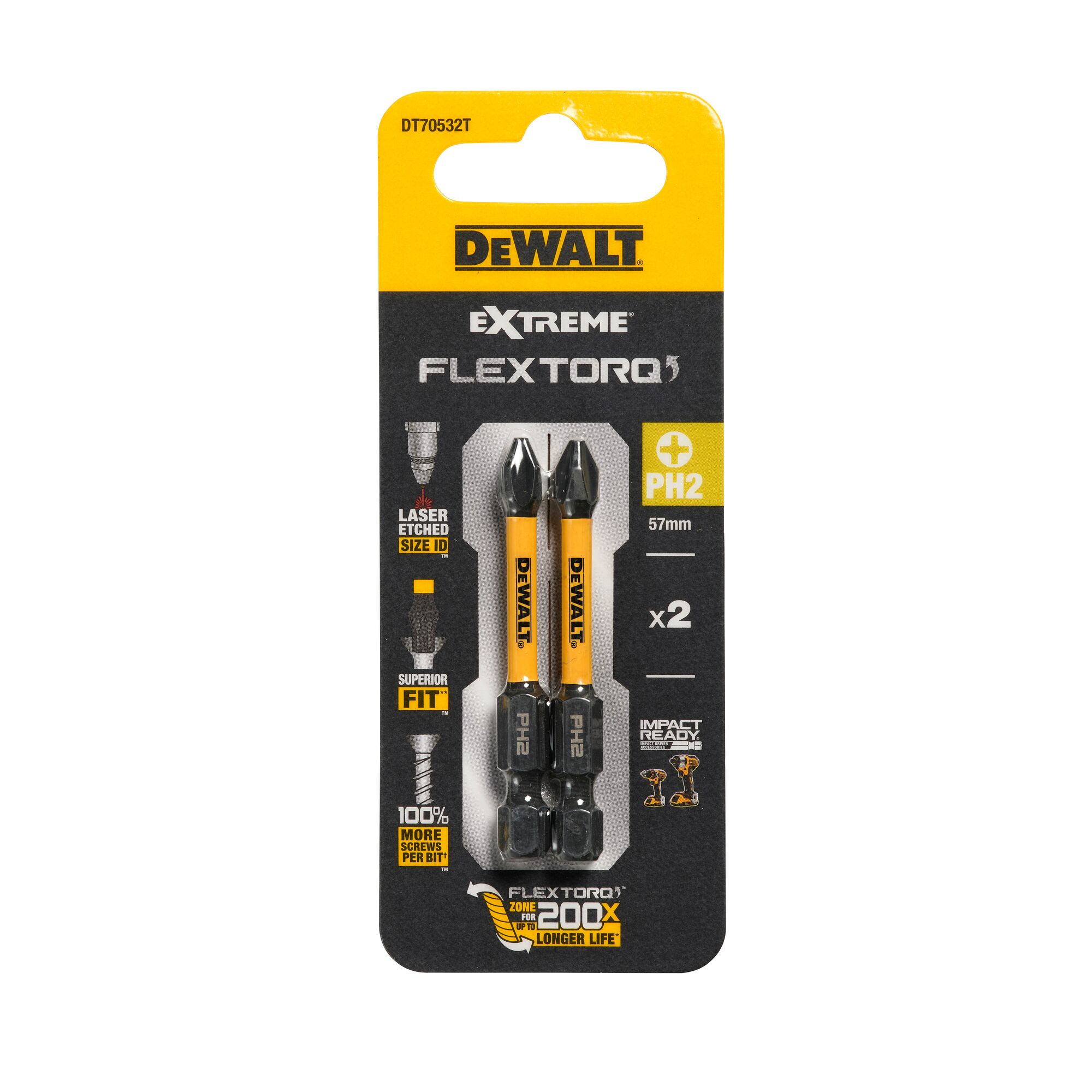 EXTREME FlexTORQ PH2 57mm DEWALT