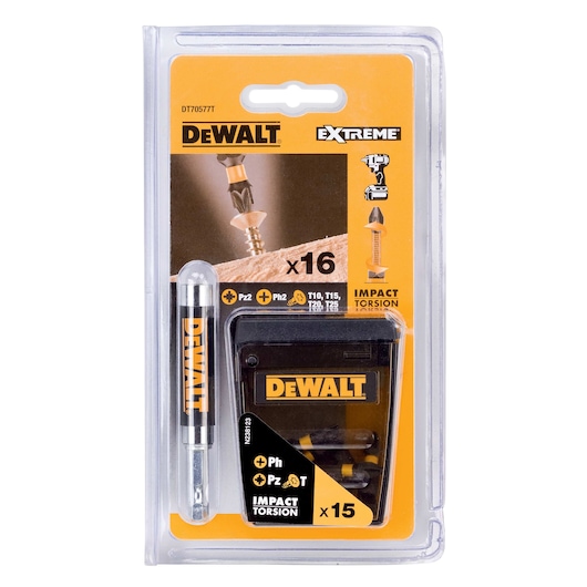 DEWALT 25PCS set 25MM 57MM foret TSTAK boîte foret support tige d'extension  ensemble PH1 PH2 PH3 PZ2 T10 T15 T20 T25 T30