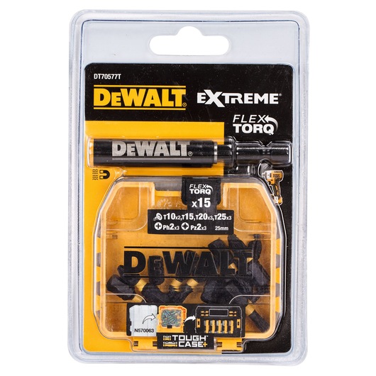 (16 (Mixed EXTREME (25mm) pc) | FLEXTORQ Bulk Small Storage DEWALT Set)