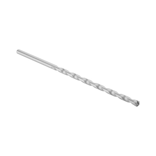 A single silver-colored twist drill bit displayed on a white background.