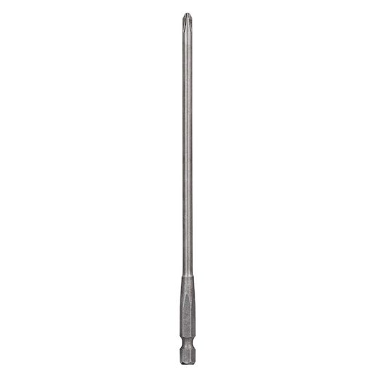 A single long metal screwdriver bit with a hex shank and a Phillips head, shown against a white background.