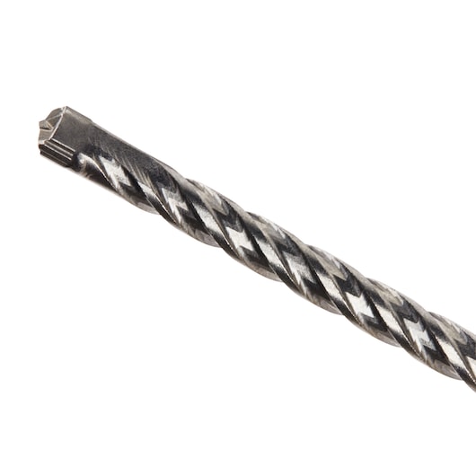Close-up view of a DEWALT DT8917 drill bit with a spiral, textured metal shaft and a pointed, toothed tip, shown against a white background.