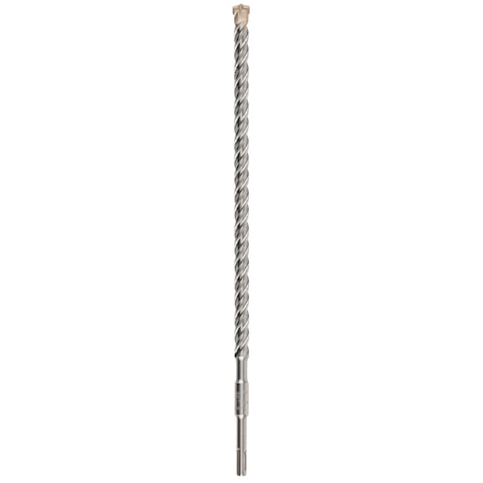A long, spiral metal drill bit with an SDS shank and a multi-edge cutting tip, designed for use in concrete or masonry.