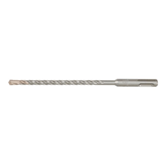 A single metallic SDS drill bit with a spiral flute and chisel tip, designed for use with rotary hammer drills.
