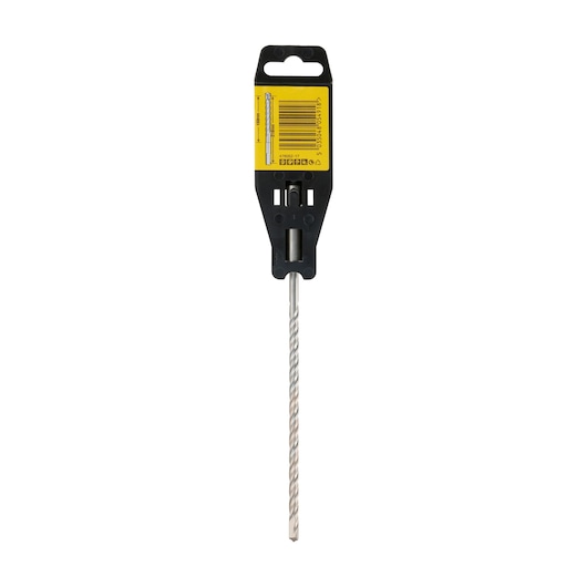 A DEWALT DT9516 masonry drill bit in its original packaging, featuring a yellow label and a long, twisted metal shaft.