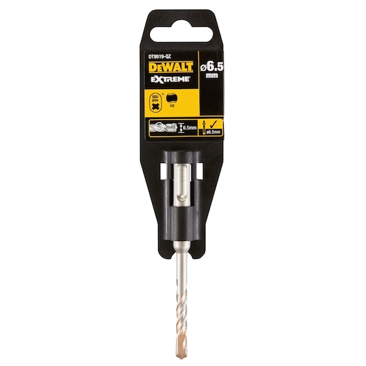 DEWALT Extreme DT9519 SDS-plus drill bit in original packaging, size 6.5 mm, intended for masonry and concrete drilling.