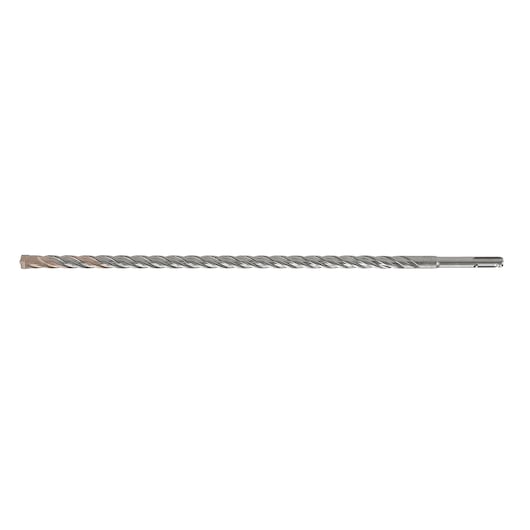 A DEWALT SDS plus masonry drill bit, long and metallic, with spiral fluting and a chisel tip, shown against a white background.