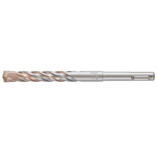 A single DEWALT SDS-plus masonry drill bit with a spiral flute and carbide tip, designed for drilling into concrete or stone surfaces.