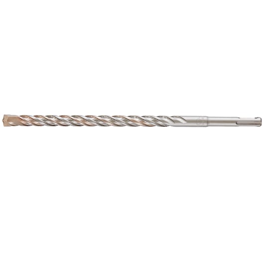 A single metal SDS-plus masonry drill bit with a spiral flute design, suitable for concrete and stone drilling.