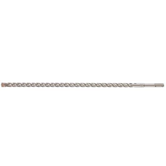 A long, metal DEWALT SDS-plus rotary hammer drill bit with a spiral flute design, shown against a white background.