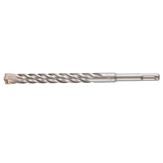 A single metal masonry drill bit with a spiral flute and an SDS-Plus shank, designed for use with hammer drills. The tip is carbide and the body is silver in color.