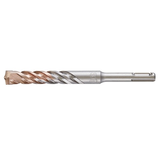 A metal SDS drill bit with a spiral flute design and a pointed tip, suitable for drilling into masonry or concrete.
