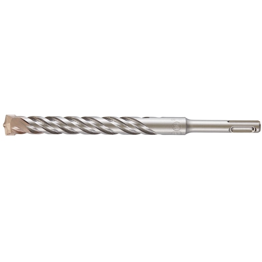 A single DEWALT SDS-Plus masonry drill bit with a spiral flute design and a carbide tip, designed for drilling into concrete, stone, or masonry surfaces.