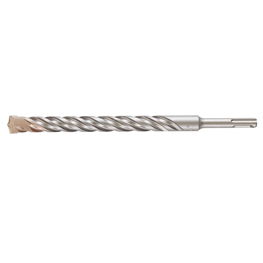 A DEWALT DT9588 rotary hammer drill bit with a spiral flute design and carbide tip, shown horizontally on a white background.