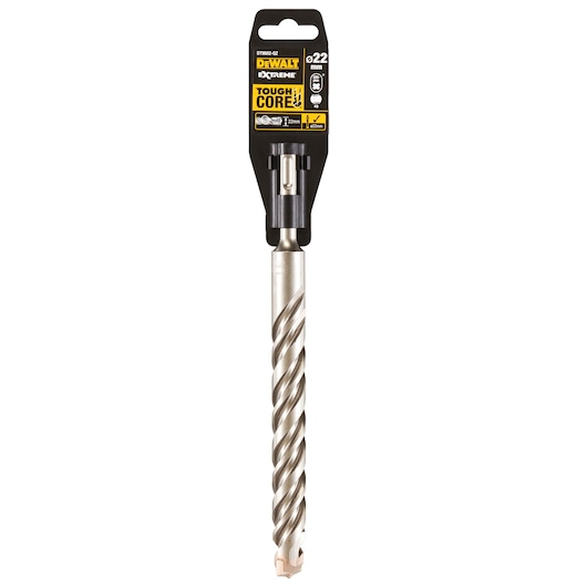 DEWALT Extreme Tough Core drill bit, SDS Plus, 22 mm diameter, in retail packaging.