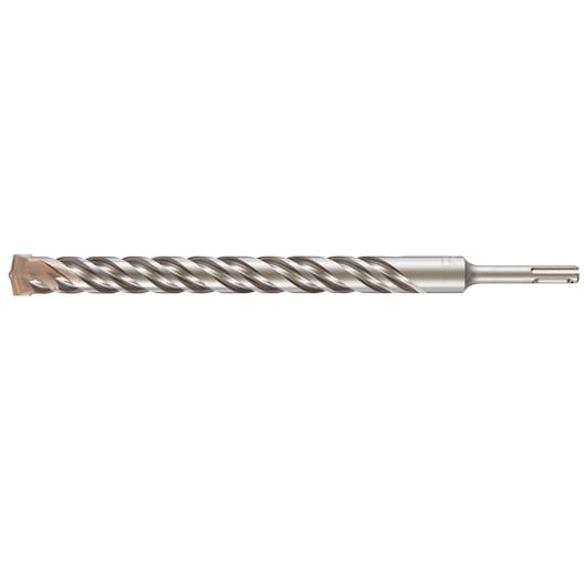 A single metallic rotary hammer drill bit with a spiral fluted design and a flat tip, shown isolated on a white background.