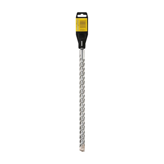A single DEWALT DT9604 spiral masonry drill bit with a yellow and black label on the packaging, shown vertically against a white background.