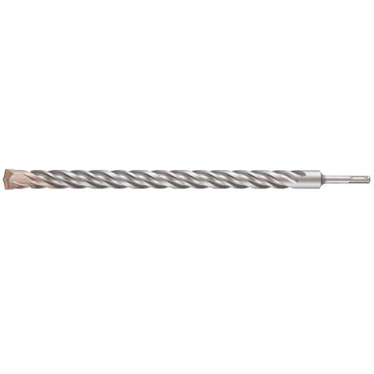 A single rotary hammer drill bit with a spiral flute design and a carbide tip, against a white background.