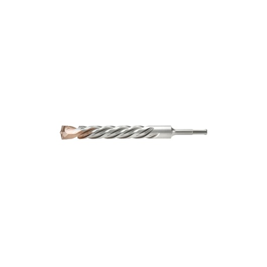 A single silver-colored drill bit with a spiral design and a copper tip, shown on a white background.