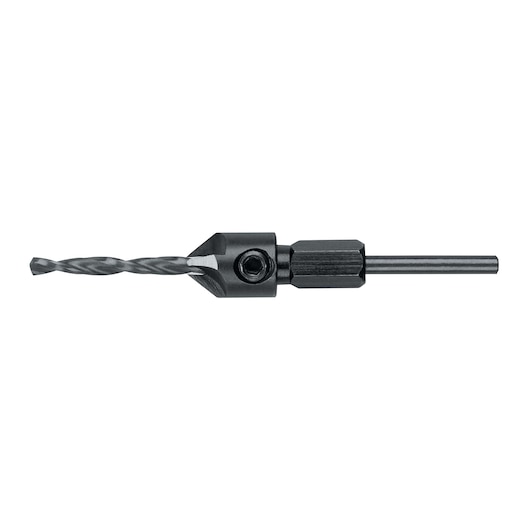 A DEWALT DW2711 drill bit with countersink attachment, designed for woodworking and precision drilling.
