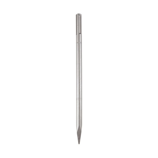 A single pointed chisel bit, metal, compatible with SDS hammer drills, shown vertically against a white background.