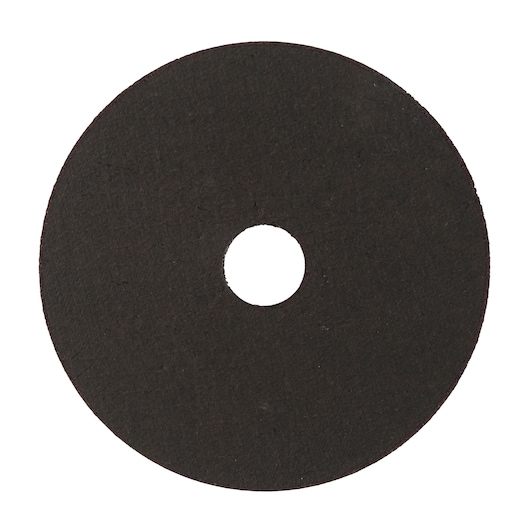 Photo of DEWALT DWA8060 cutting wheel, round black disc with center hole on white background.