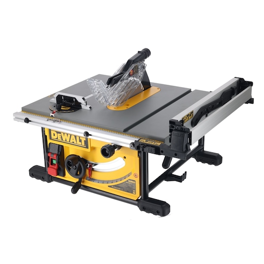 DEWALT table saw shown. Photography category. SKUs: DWE7492SET, DWE7492.
