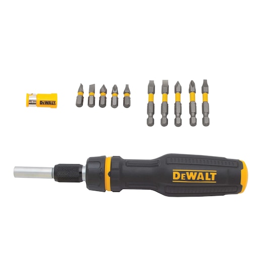 Profile of MAX FIT Telescoping Multi bit Ratcheting Screwdriver.