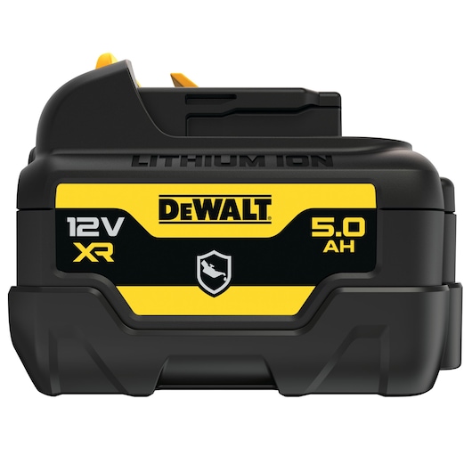 Side view of 12 Volt Oil-Resistant 5.0 AMP hours Battery