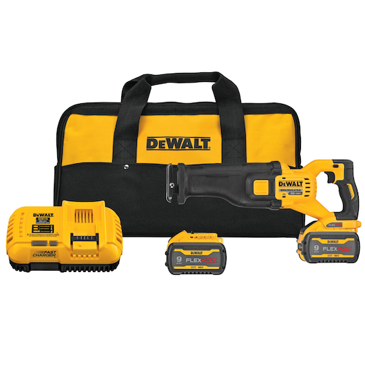 FLEXVOLT brushless cordless reciprocating saw kit.