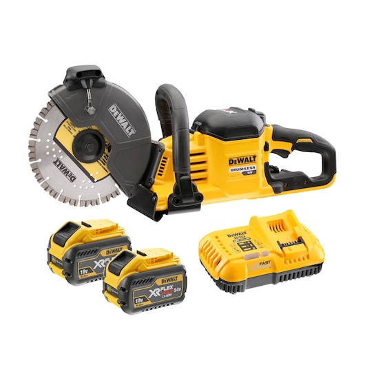 Profile brushless cordless cut-off saw.