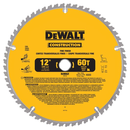 12 in. 60T Construction Miter Saw Blade